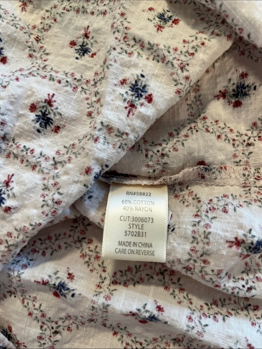 Max Studio London Floral Peasant Blouse Small Summer Beachy Flowy Feminine - Picture 4 of 4
